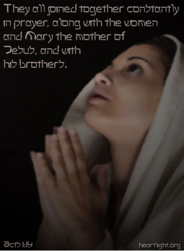 Illustration of the Bible Verse Acts 1:14 Mary