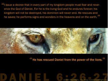 Illustration of the Bible Verse Daniel 6:26-27