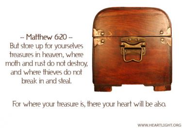 Illustration of the Bible Verse Matthew 6:20