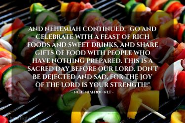 Illustration of the Bible Verse Nehemiah 8:10 NLT