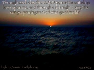 PowerPoint Background: Psalm 42:8 - Sunset