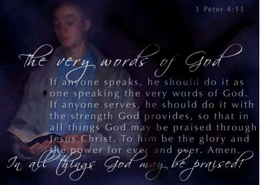 Illustration of the Bible Verse 1 Peter 4:11