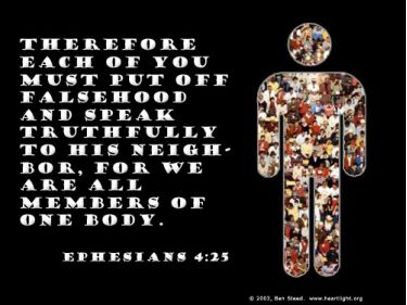 Illustration of the Bible Verse Ephesians 4:25