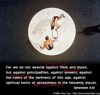 Illustration of the Bible Verse Ephesians 6:12
