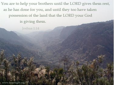 Illustration of the Bible Verse Joshua 1:14-15