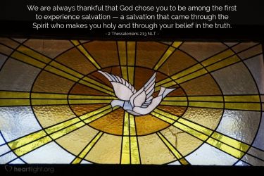 Illustration of the Bible Verse 2 Thessalonians 2:13 NLT