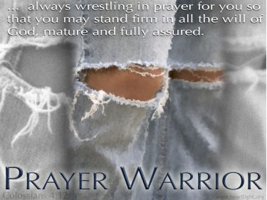 Illustration of the Bible Verse Colossians 4:12 Prayer Warrior