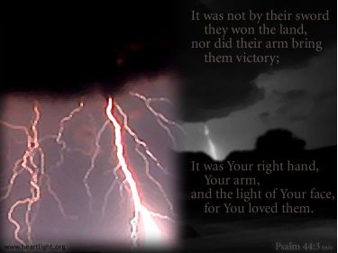 Illustration of the Bible Verse Psalm 44:3 Light