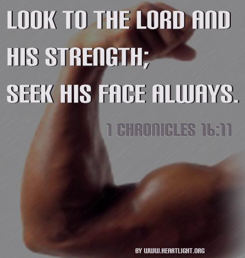 Illustration of 1 Chronicles 16:11 on Strength