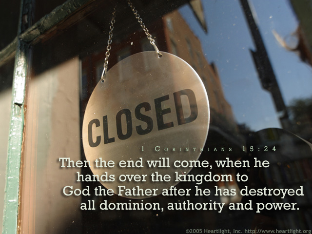 Illustration of 1 Corinthians 15:24 on Kingdom