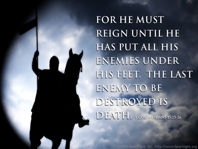 Illustration of 1 Corinthians 15:25-26 on Death