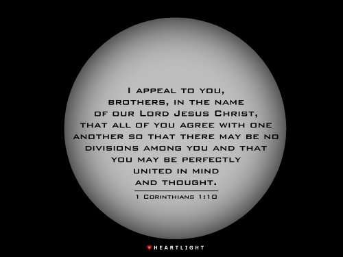 Illustration of 1 Corinthians 1:10 on Mind