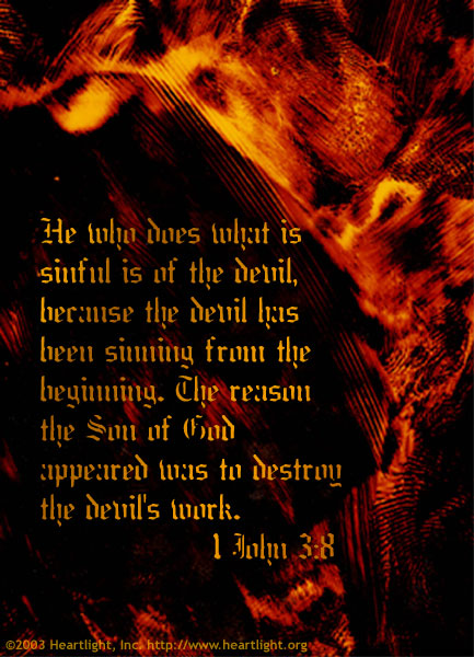 Illustration of 1 John 3:8 on Devil