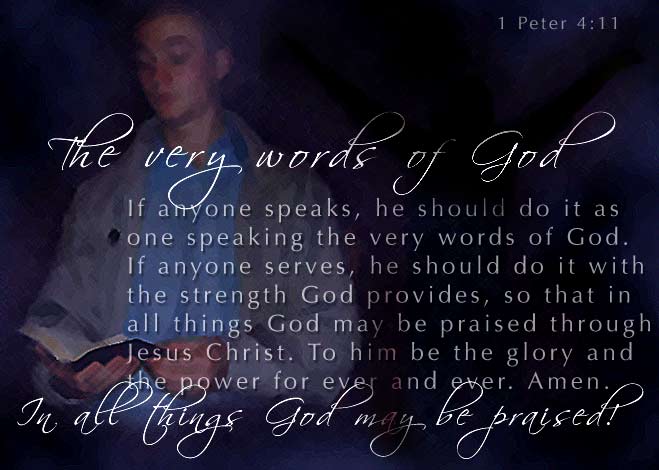 Illustration of 1 Peter 4:11 on Speech