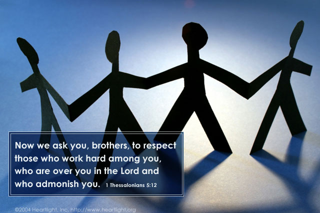 Illustration of 1 Thessalonians 5:12 on Support
