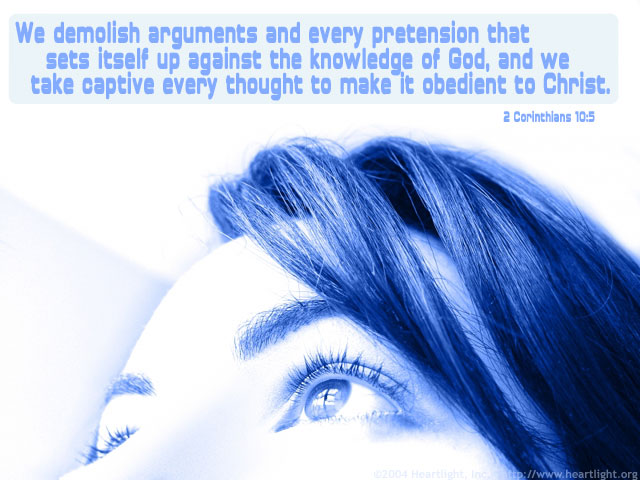 Illustration of 2 Corinthians 10:5 on Thinking