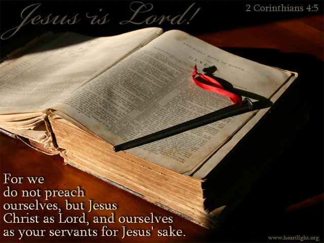 Illustration of 2 Corinthians 4:5 on Lord