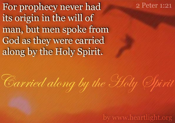 Illustration of 2 Peter 1:21 on Holy Spirit