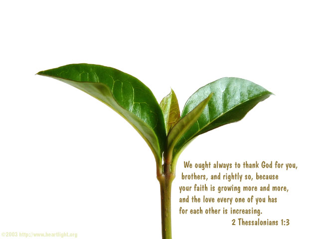Illustration of 2 Thessalonians 1:3 on Growth