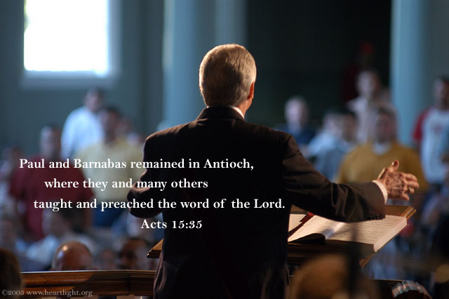 Illustration of Acts 15:35 on Teaching