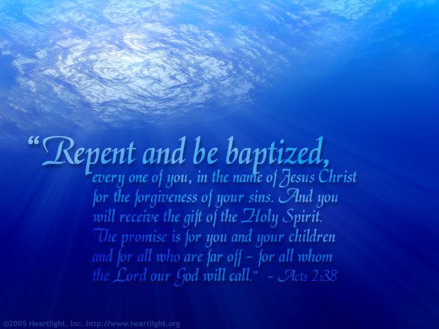 Illustration of Acts 2:38 on Baptism