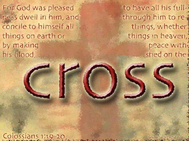 Illustration of Colossians 1:19-20 on Cross