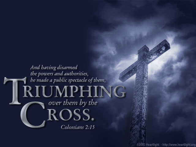 Illustration of Colossians 2:15 on Cross