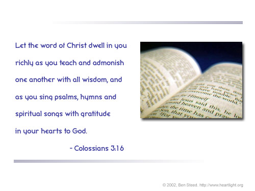 Illustration of Colossians 3:16 on Worship