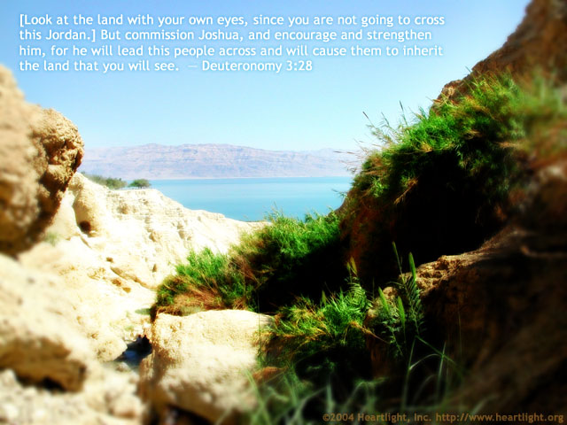 Illustration of Deuteronomy 3:28 on Encourage