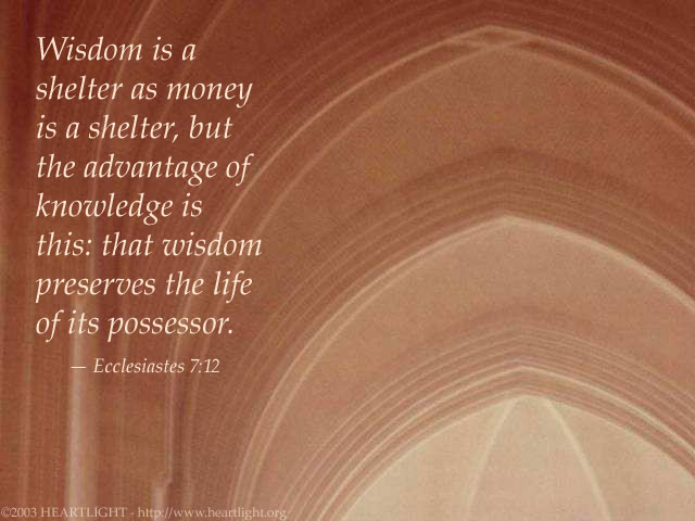 Illustration of Ecclesiastes 7:12 on Money