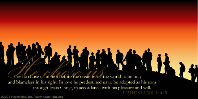Illustration of Ephesians 1:4-5 on Holy