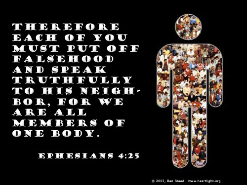 Illustration of Ephesians 4:25 on One Another