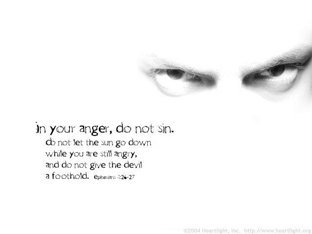 Illustration of Ephesians 4:26-27 on Anger