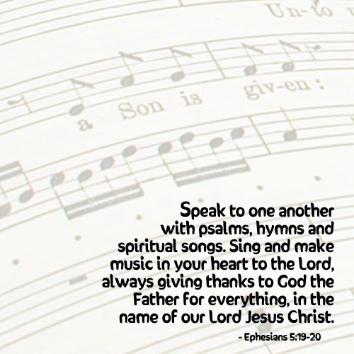 Illustration of Ephesians 5:19-20 on Music