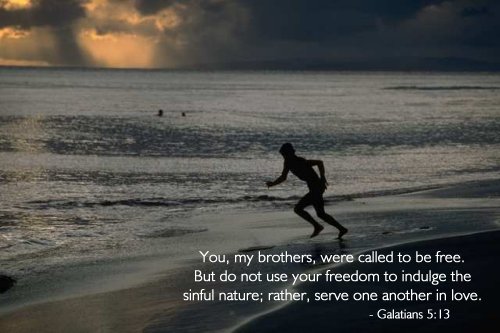 Illustration of Galatians 5:13 on Brotherhood