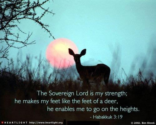 Illustration of Habakkuk 3:19 on Strength