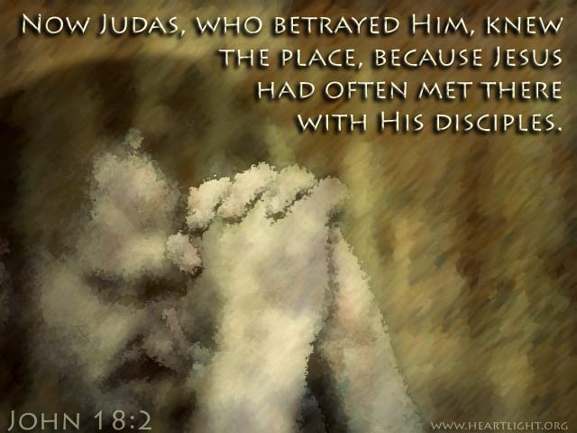 Illustration of John 18:2 on Jesus