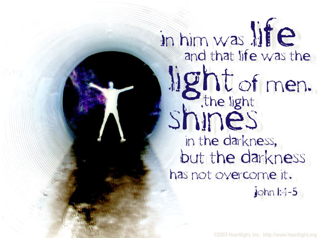 Illustration of John 1:4-5 on Light