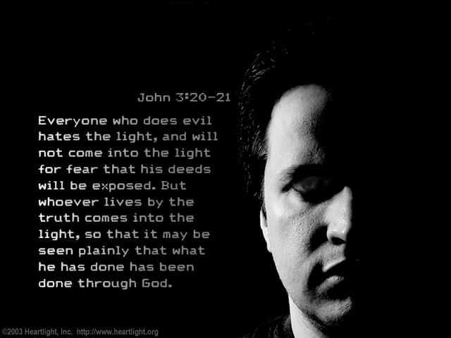 Illustration of John 3:20-21 on Light