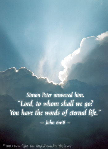 Illustration of John 6:68 on Life After Death