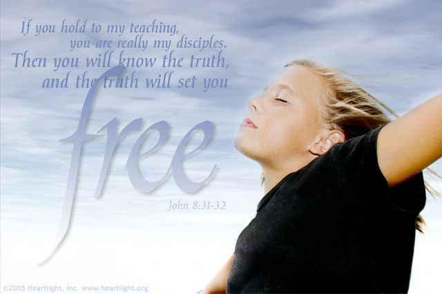 Illustration of John 8:31-32 on Freedom