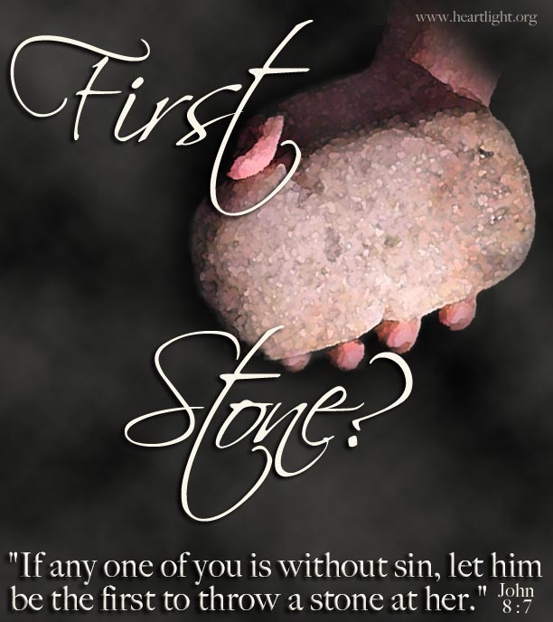 Illustration of John 8:7 on First