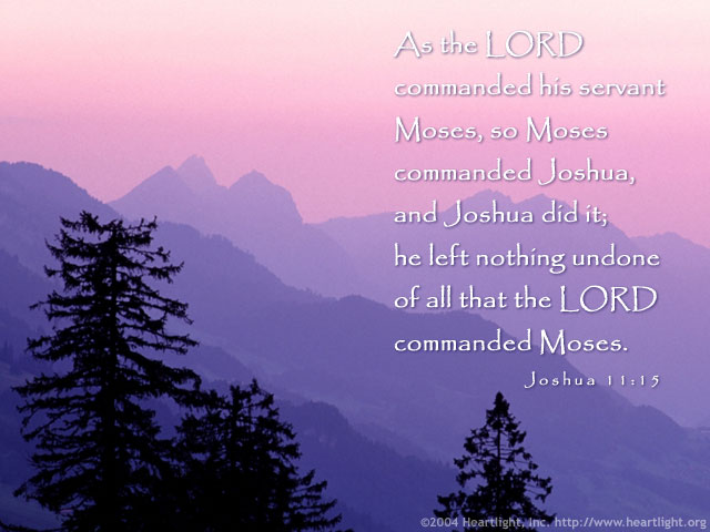 Illustration of Joshua 11:15 on Lord