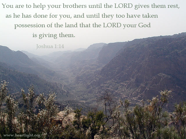 Illustration of Joshua 1:14-15 on Giving
