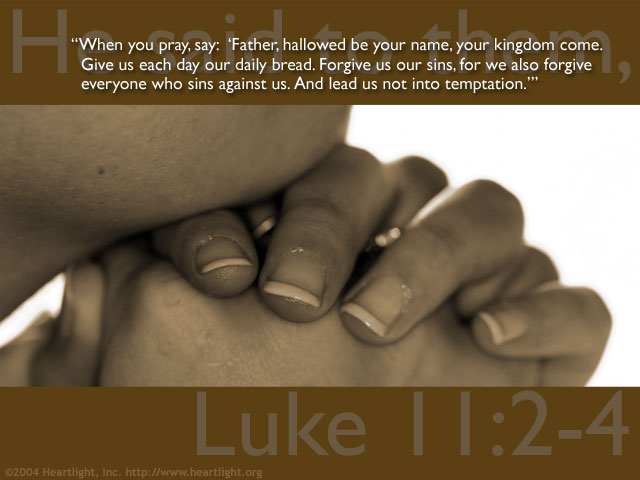 Illustration of Luke 11:2-4 on Jesus
