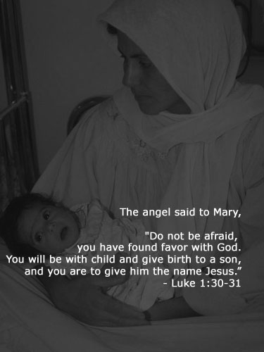 Illustration of Luke 1:30-31 on Baby
