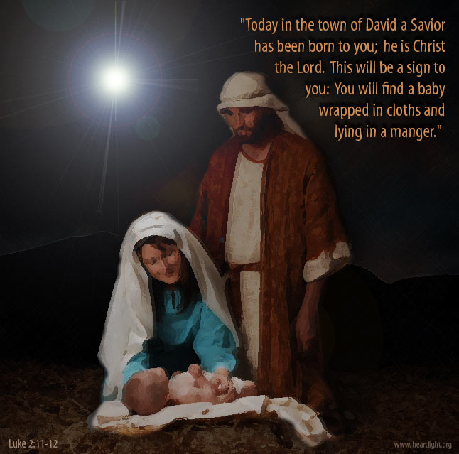 Illustration of Luke 2:12 on Birth