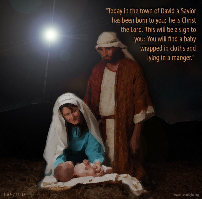 Illustration of Luke 2:12 on Earth