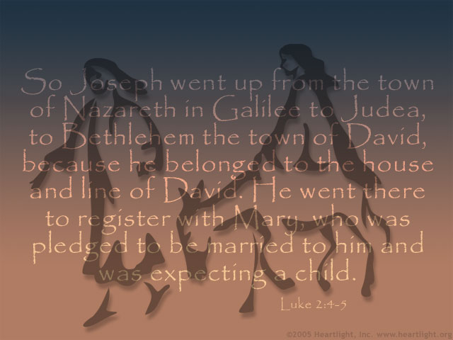 Illustration of Luke 2:4-5 on Christmas