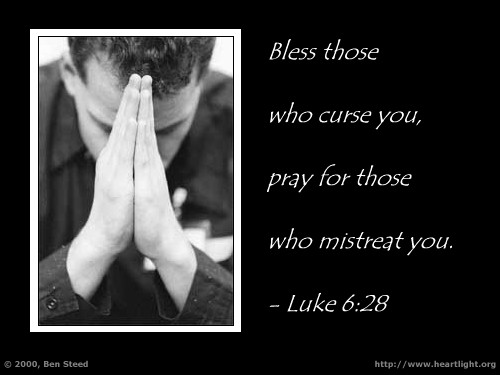 Illustration of Luke 6:28 on Prayer